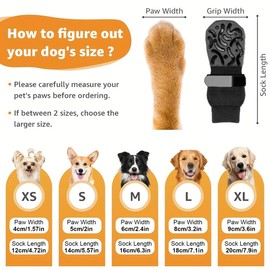 Double Side Non Slip Dog Socks to Prevent Licking Paws, Dog Shoes for Winter Cold Hot Pavement Dog Booties, Night Reflection Paw Protectors for Hardwood Floors Traction Control Indoor
