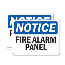 (2 Pack) Fire Alarm Panel OSHA Notice Sign 24 Inch X 18 Inch Indoor/Outdoor Rust-Free Aluminum Metal Signs for Workplace, Workshop, and Construction Site, Made in the USA