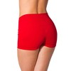 Alkato Womens' High Waist Sport Shorts Short Leggings, Red, 12