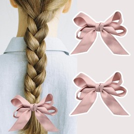Pink Bows Clips for Hair Accessorries for Women Girls 2Pcs Hair Bow Clip for Women Girls Bowknot Hair Clip for Girls Hair Bow Clips Barrette for Thick Thin Hair Decoration for Women Girls