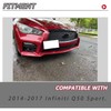 HECASA Lower Grille+Fog Light Cover Compatible with 2014-2017 Infiniti Q50