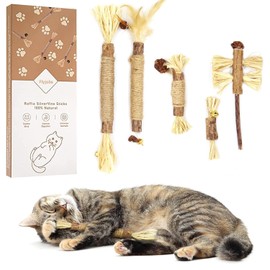 Juguetes para Gatos Gato Catnip Dientes de Limpieza, Hierba Gatera Palitos para Masticar Limpieza de Dientes, Palitos Gato Matatabi Naturales Hierba Gatera Juguete (5)
