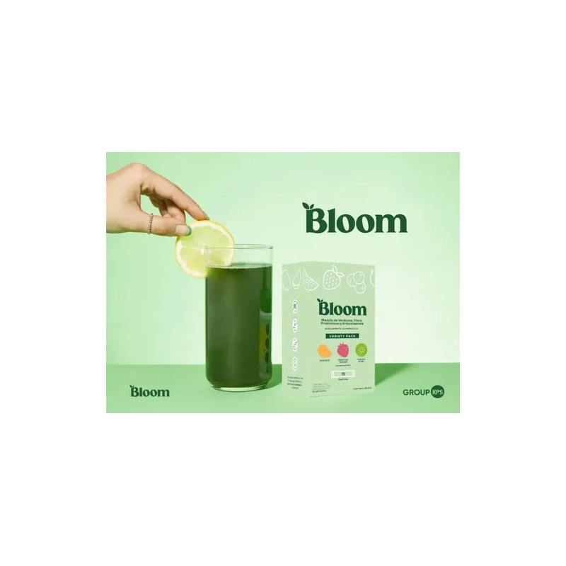 Bloom Greens Variety Pack Con Fibra Y Probióticos 15 Sachets