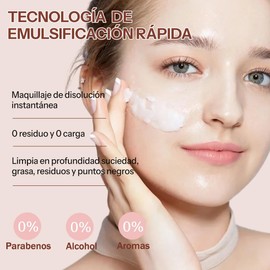 CHERIMOYA Bálsamo Desmaquillante Limpiador Hidratante 50ML Incluye Espátula Elimina Maquillaje Waterproof y de Larga Duración, Limpieza Profunda sin Residuos Grasos, Suave para Ojos y Labios-Manzanilla