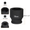 sourcing map 6-Point Impact Socket 3/4" Drive 38mm Metric 40Cr