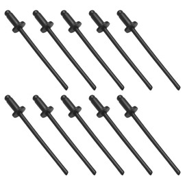 10Pcs Rosette Rivets Stainless Steel, Dash Rosette Rivets VIN Door Tag, Replacement for Ford Replacement for Chrysler Replacement for AMC (Black)