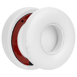 Geekria QuickFit Replacement Ear Pads for Beats Solo 4 Wireless On-Ear Headphones Ear Cushions, Headset Earpads, Ear Cups Cover Repair Parts (White)