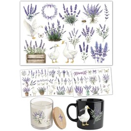 Lavender Motif Transfer Stickers for Stylish DIY Decor