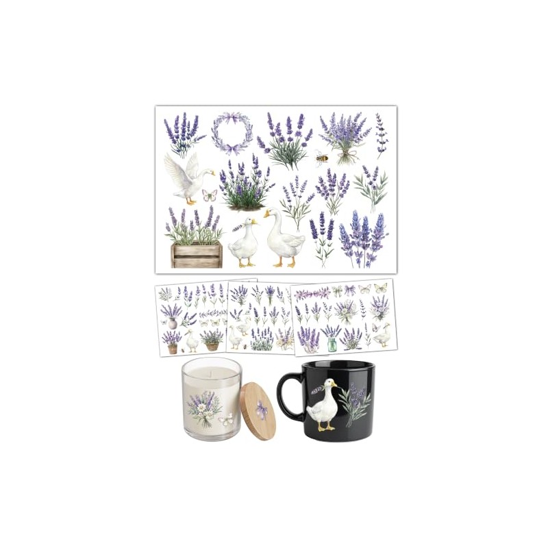 Lavender Motif Transfer Stickers for Stylish DIY Decor