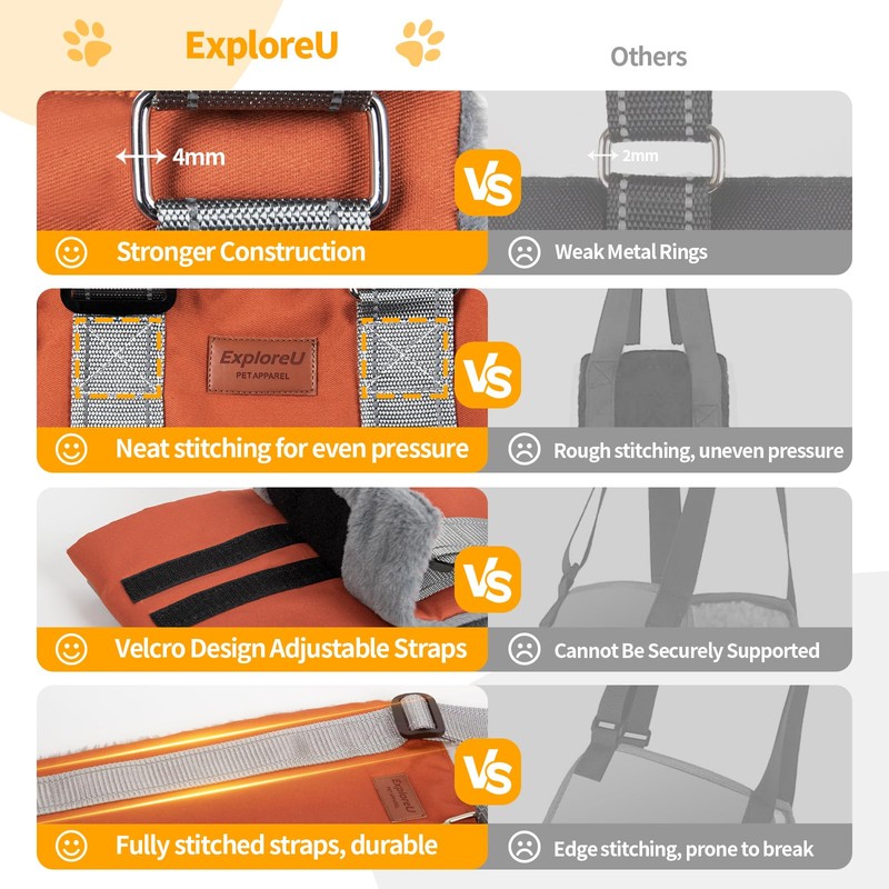 ExploreU Dog Lift Harness,Dog Sling for Medium Dog to Help