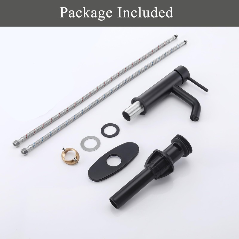 Bathroom Faucet Matte Black Modern Bathroom Sink Faucet with Single