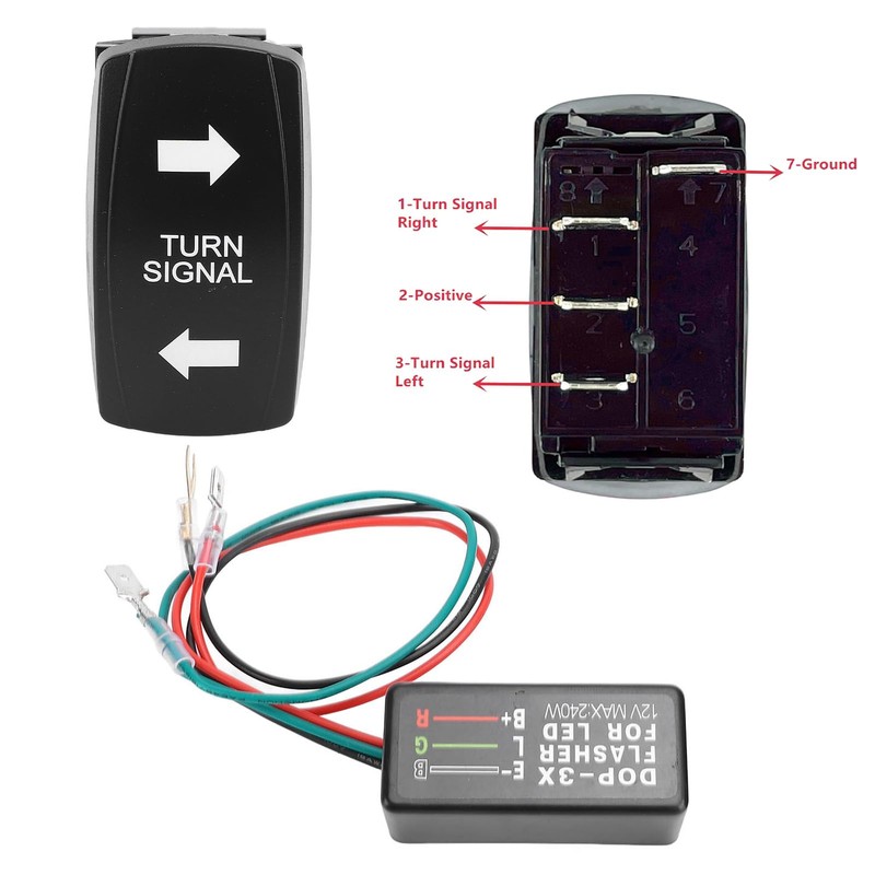ON Off ON Turn Rocker Switch, LED Indicator Easy Wiring