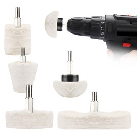 Polishing Pads for Drill, 6 PCS Car Polishing Kit White Buffing Wheel for Metal Headlight Alloy Wheels Mop