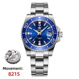 ADDIESDIVE Automatic Diver Watches for Men NH35A/8215 Movement Sapphire Rotating Bezel Luminous 200 M Waterproof Easy to Read with Large Number Mens Diver's Watch, blue 2505