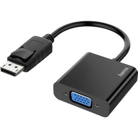 Hama DisplayPort to VGA Adapter Full HD 1080p (DisplayPort Male, VGA Female, Adapter for Connecting PC, Laptop, Computer with DisplayPort to Monitor, TV or Projector with VGA Port, Converter)