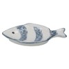 Gisela Graham Nautical Fish Shaped Trinket Dish, Grey Stripe, 11cm