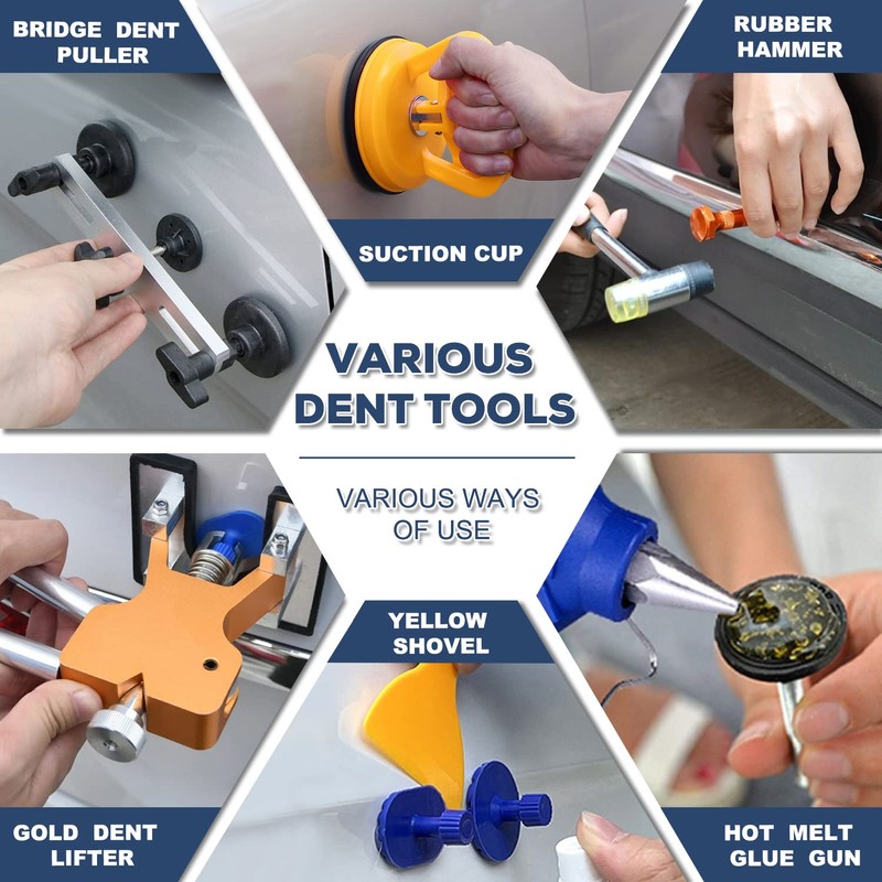 ROADGIVE Auto Body Dent Repair Tools, 75PCS Paint-Friendly Dent Removal
