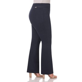 Rekucci Curvy Woman Secret Figure Knit Bootcut Plus Size Pant w/Tummy Control (14W Short, Indigo)