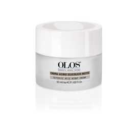 OLOS Olos Glycolic Acid Night Cream - Intensive Night Cream with Shea Butter - Revitalizing and Renewing Skin - Deep Exfoliation Night Face Cream - 1.7 oz