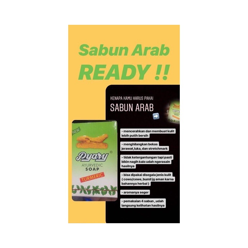 Sabun arab pyary tumeric Original 100% whitening soap NALPAMARA
