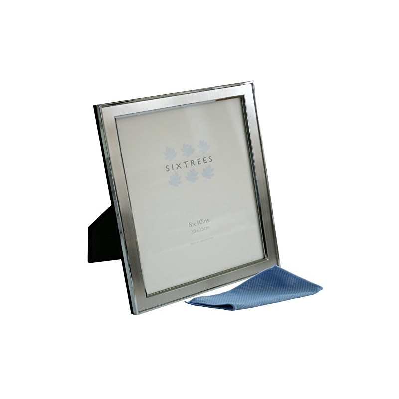 Sixtrees Abbey Pewter 2-102-80 Polished Silver photo frame with lacquered