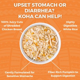 KOHA Pet Limited Ingredient Bland Diet for Cats, Chicken and White Rice Recipe Sensitive Stomach Wet Cat Food, Gentle Formula Easy to Digest Bland Diet Cat Food, 2.8 oz Pack of 12