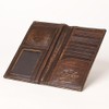 AMERICAN TANNER Genuine Leather Hand Burnished Long Bifold Wallet For