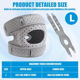 XJJAUGKLY Wellness Kniebandage, Patella Kniebandage Schmerzlindernde Knie Bandage Atmungsaktives & Komfort Support Knee Brace für Sport Laufen Tanzen Knie Bandage für Männer Damen (1pcs, L)