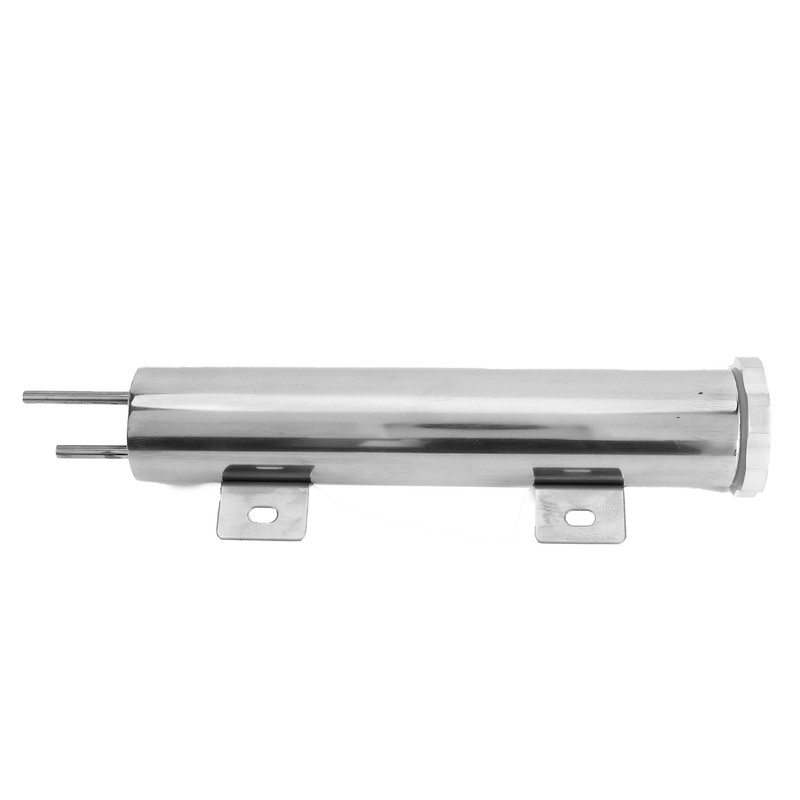 2x10in Stainless Steel Radiator Overflow Tank Recovery Bottle With Mounting