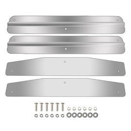 24" Stainless Steel Mud Flap Weights Pair Weight w/Backing Plate Mirrored Universal 10424-4 Piece Set