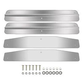 24" Stainless Steel Mud Flap Weights Pair Weight w/Backing Plate Mirrored Universal 10424-4 Piece Set