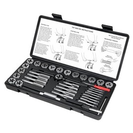 Performance Tool W4001DB 40-Piece SAE Tap And Die Set | Coarse and Fine Threads | Essential Threading Rethreading Tool Kit with Accessories and Storage Case