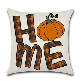 Ohok 4er Set Dekorativ Kissenbezug 45x45 cm, Herbst Serie Polyester Leinen Zierkissenbezüge mit Verstecktem Reißverschluss, Dekor Kissenhülle Set für Schlafzimmer Wohnzimmer Sofa Couch Auto (Stil E)