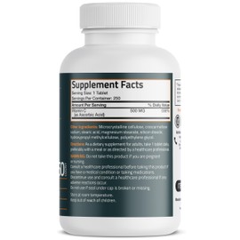 Bronson Vitamin C 500 MG Supports a Healthy Immune System & Antioxidant Protection, Non-GMO, 250 Vegetarian Tablets
