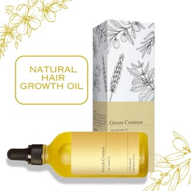 Green Cosmos. Natural Hair Growth Oil, Veganic Hair Growth Oil, Vegan Hair Oil, Reduce Hair Loss,For Dry Hair,Treatment for Damaged Hair, 60ML Veganic Hair Oil, Moisturize Hair (2 Piece)
