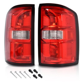 PIT66 Rear Lamp Assembly Taillight,Compatible with GMC Sierra 1500 2014-2018/Fit GMC Sierra 2500 HD 3500 HD 2015-2019 Tail Lights Red Lens Pair