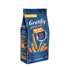 Gratify Gluten Free Pretzels Sea Salt Sticks Vegan GF Pretzels, 10.5oz Bag (Pack of 6)
