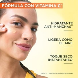 Garnier Crema Hidratante Facial Toque Seco Anti-manchas con Vitamina C, Ácido Hialurónico y Niacinamida. Hidrata la Piel 8hrs y Reduce...             