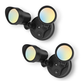 ALUSSO Dusk to Dawn Outdoor Lighting, 24W 2000LM Dusk till Dawn Outdoor Light, 3000K/4000K/6000K 3CCT IP65 Security Lights Dusk to Dawn for House Garage Yard Walkway 2 Pack Black