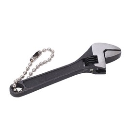 Mini Size Spanner Nut Wrench Tool Jaw Metal Adjustable Tool Wrench Spanner Key Chain Ring Keyring Gift Keychain Wrench (2.5 inch black)