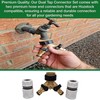 Premium Dual Tap Brass Connector Set with 2 Premium Hose