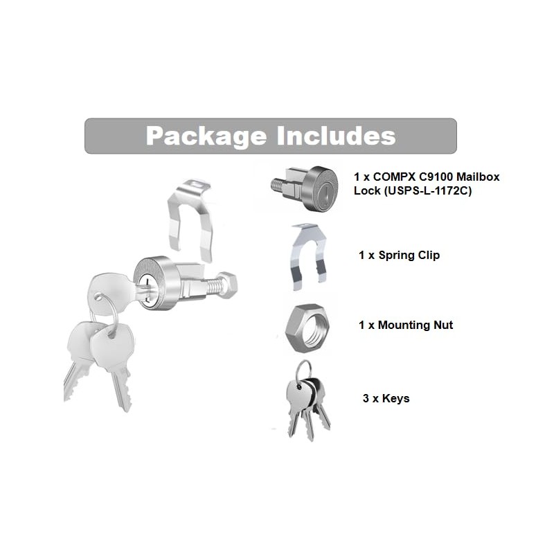 L-1172C Mailbox Lock Replacement - C9100 Replacement for USPS-L-1172C Mailbox