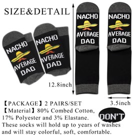 BDPWSS Daddy To Be Gift Funny New Dad Socks For Men Nacho Average Dad De Mayo Future Daddy Gift (nacho dad socks)