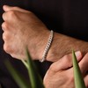 CG&KYGG 6mm Silver Moissanite Cuban Link Bracelet, Thick Silver-Plated Stainless