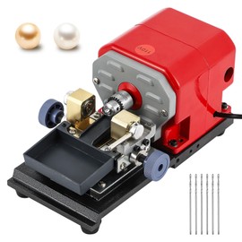 BAOSHISHAN 680W Pearl Drilling Machine Coral Driller Amber Holding Machine Bead Polishing Machine Full Set Speed Adjustable (with 6pcs tungsten steel needles)