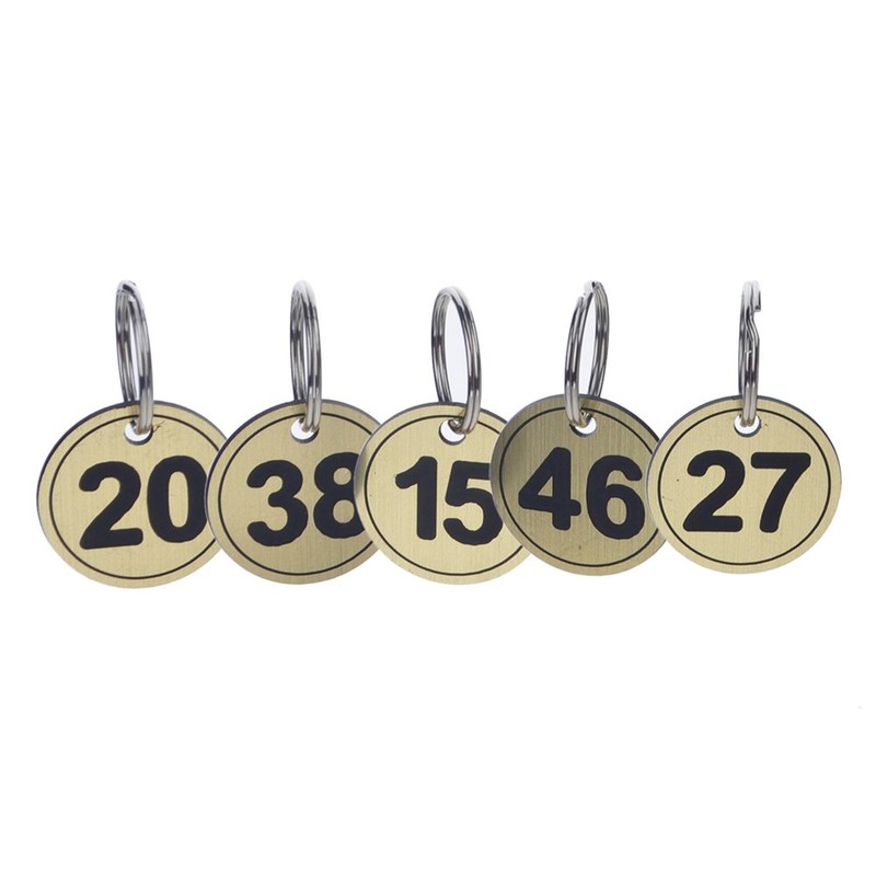 Aspire 50 PACK ABS Key Tags with Ring, Numbered ID