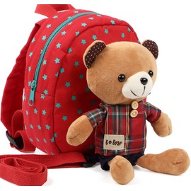 RACCURU Baby Backpack, Baby Backpack, Lost Prevention Harness, Includes Leash, Bear, Plush, 1 Year Old Girl, Birthday Gift