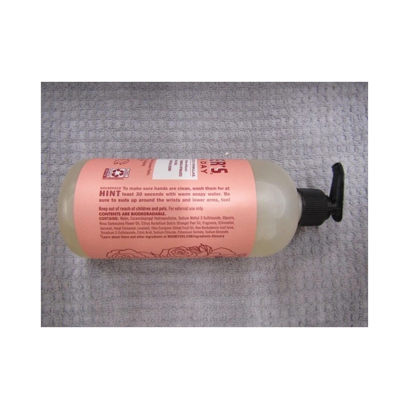 MRS. MEYER'S~~CLEAN DAY~~ROSE SCENT~~HAND SOAP JUMBO SIZE 16 OZ PUMP