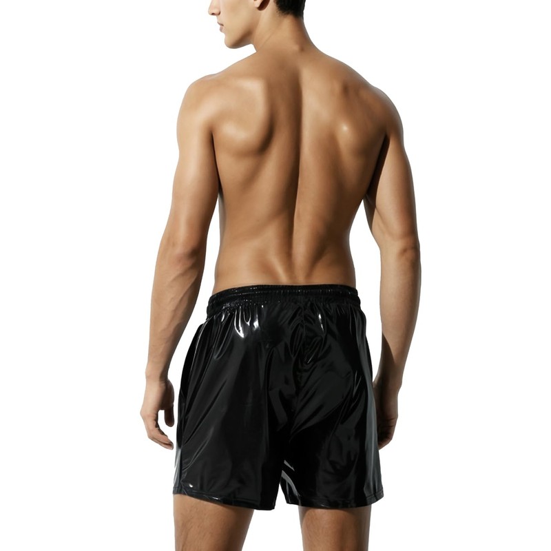 Alienjoy Men's Shiny Metallic Party Shorts Shiny Glitter Summer Shorts