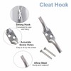 SUL Cleat Hook 100mm Heavy Duty Galvanised Rope Cord Cleat